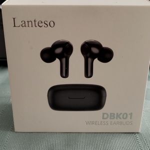 Lanteso wireless earbuds, black. Worn once.